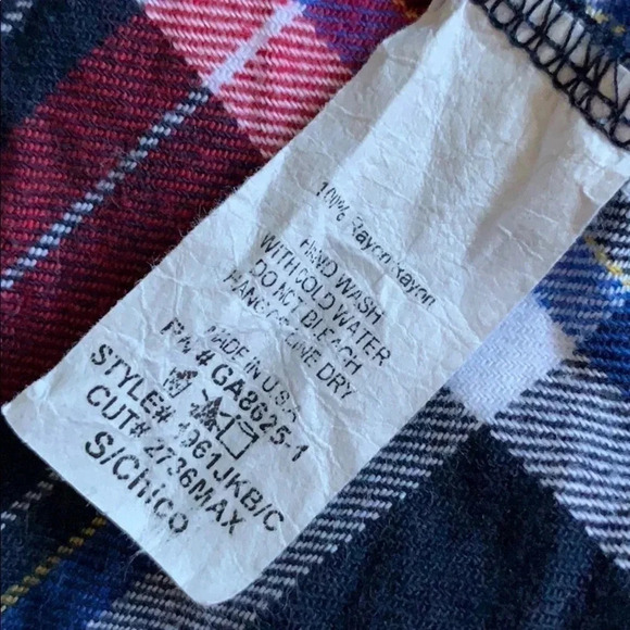 Vestique Plaid Flannel Drape Front Vest Size Small - Picture 6 of 7